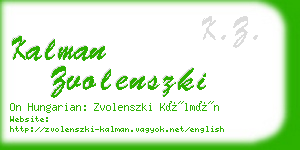 kalman zvolenszki business card